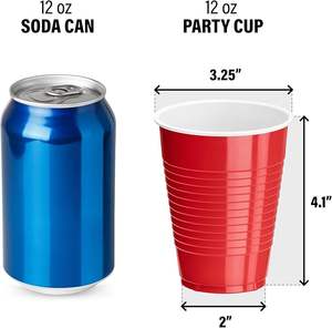 Gobelets en plastique rouge 12 oz, gobelets jetables, fournitures de fête réutilisables - Product Image 3