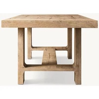 Table à manger extensible personnalisable en bois de style campagnard américain RH avec chaises – Mobilier de maison pour usage professionnel et de conférence
