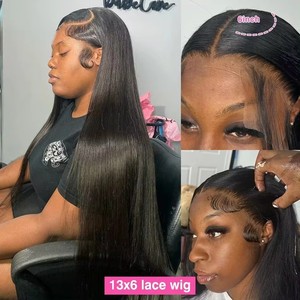 Perruque frontale droite 99J bordeaux 13x6 HD en cheveux Remy brésiliens, avec nœuds invisibles et colorés - Product Image 2