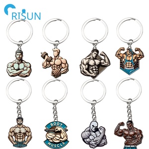 พวงกุญแจเคลือบกล้ามเนื้อแขนแข็งแรงสำหรับผู้ชายใช้สร้างกล้ามเนื้อสำหรับเล่นฟิตเนสยิมทำจากโลหะออกแบบได้ตามต้องการ - Product Image 1