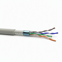 Kabel jaringan curah FTP 1000ft Cat5e 24AWG Solid 24AWG berpelindung kawat tembaga polos kabel komunikasi berpelindung warna kustom (FTP)