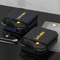 Boîte à lunch compartimentée en acier inoxydable 316 de haute qualité avec cuillères et baguettes, compatible micro-ondes, anti-fuite, pour le bureau et les enfants