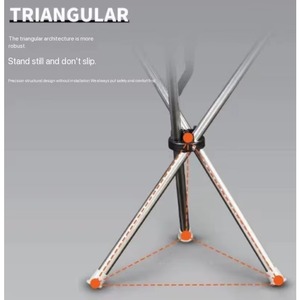 <b>Lightweight</b> Multi-Functional Anti-Slip Elderly Cane Portable Outdoor Triangular Folding Hiking Stick with <b>Iron</b> Tip Modern Style - Product Image 2