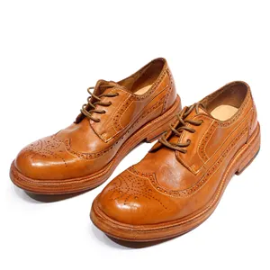 جوديير اليدوية مخيط مريح الرجال ديربي اللباس أحذية لينة جلد العجل الأصلي Wingtip البروغ الأحذية عارضة الذكور - Product Image 1