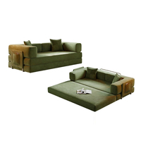 Canapé-lit modulaire sectionnel monobloc double usage en tissu compressé pour petit salon, pouf, mobilier de maison