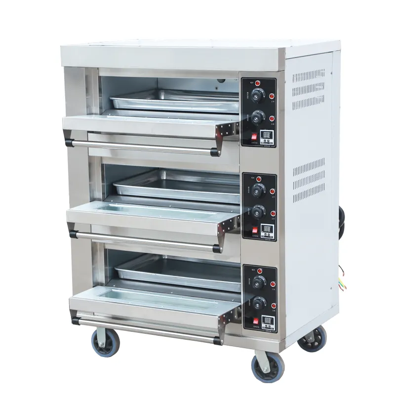 Horno eléctrico de gran capacidad, superventas, hornos de pan de panadería, horno de panadería comercial