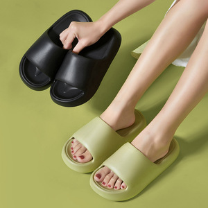 Home <b>Slippers</b> Thick Soled Soft Non Slip For Women Men Indoor Bathroom <b>Summer</b> Autumn Winter Green Black White - Product Image 1