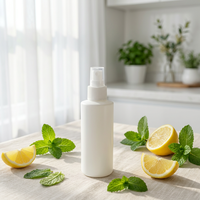 Bouteille en plastique HDPE ronde blanche de haute qualité personnalisée de 150 ml, bouteille de shampooing de 5 oz avec bouchon et pulvérisateur pour huiles essentielles