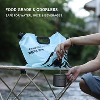 Sac d'eau pliable 8L de qualité alimentaire avec robinet réglable pour camping, randonnée, voyage et vin
