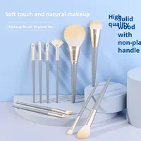 10 pièces bleu plat Angle maquillage pinceau sourcil rouge à lèvres pinceaux ensemble maquillage luxe maquillage pinceau Kit ensemble végétalien