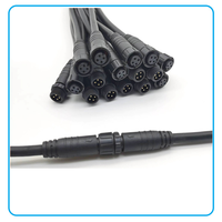 Câble personnalisé M12 étanche avec conducteur en cuivre et isolation en PVC pour boîte de culture de plantes, connecteur de cordon d'alimentation pour bande LED, prise mâle-femelle enfichable