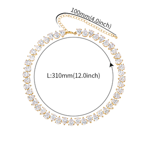 Chất Lượng Cao Lê Cắt Cubic Zirconia Lấp Lánh Tennis Choker Vòng Cổ Cho Đảng Prom Pageant Kỷ Niệm Đám Cưới - Product Image 2