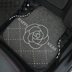 Tapis de sol de voiture à motif diamant Camellia, épaisseur 20 mm, boucle en soie, universel, antidérapant, pièce unique - Product Image 2