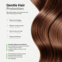 Catokan Rambut Keramik PTC OEM Reduct Fluffiness 1 Inch, Pelurus & Pengering Rambut 2-in-1, Ionik Elektrik dengan Layar LED Temperatur
