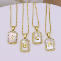 MECYLIFE Nouveaux pendentifs breloques 26 lettres, bijoux incrustés de coquillages, alphabet DIY, pendentifs personnalisés avec initiales, accessoires de bijoux