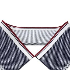 Plain Ribbing 1X1 Polyester Flat Knit Rib Fabric Solid Color Collar For POLO Shirt Full Collar
