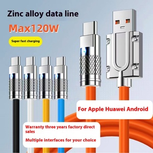 Câble de données en PVC Micro USB et Type-C argenté Emarket Super Fast 120W 6A pour appareils Android - Product Image 3