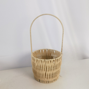 Panier de fleurs rond à coutures verticales, cadeau pour la Saint-Valentin et la fête des mères, fleuriste, fleurs fraîches, cadeau pour filles - Product Image 4