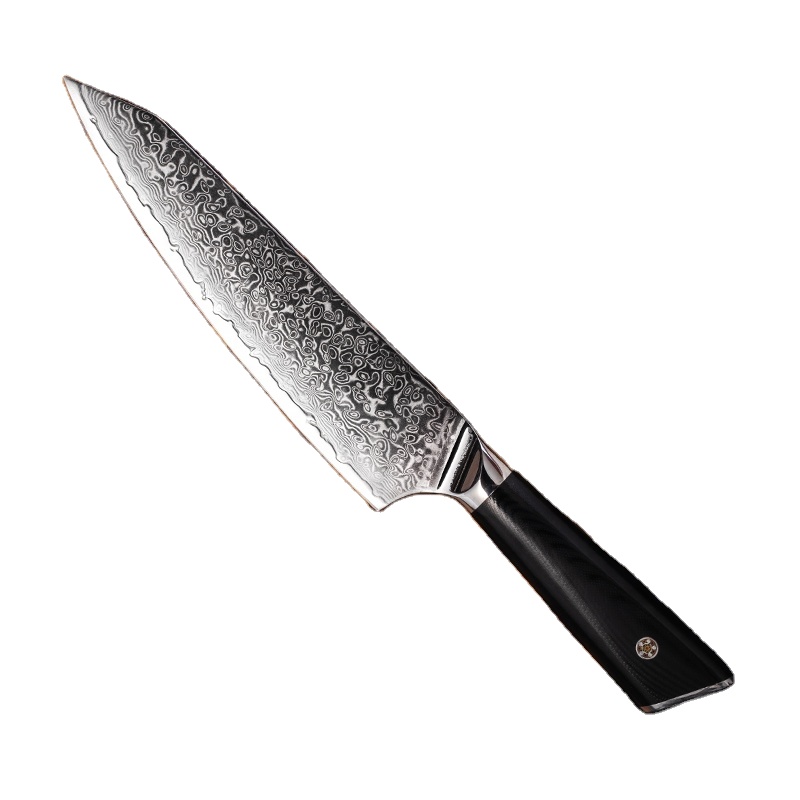 Горячие продажи 8 дюймов кухонный нож с заклепками G10 ручка нож из дамасской стали для шеф-повара нож