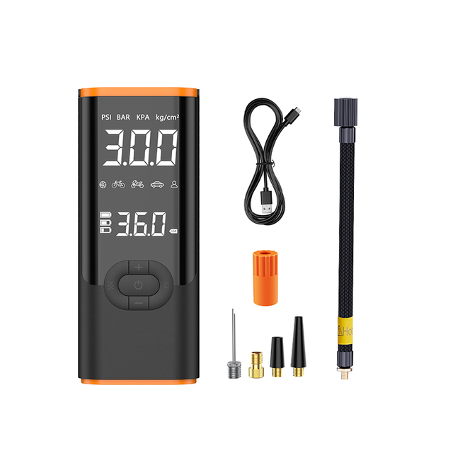 Portable Digital LED Light Air Compressor Car Tire Pump Tire Pressure Monitor Emergency Light Automatic Shut Plastic Material