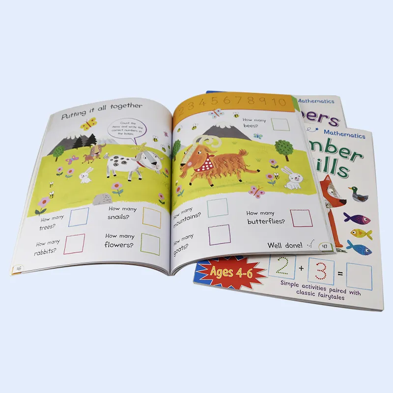 Grosir buku cerita warna-warni sampul lembut anak-anak dengan cetakan 4-warna kustom dalam bahasa Inggris remaja Cerita