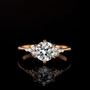 Großhandel feiner Edelstein Smaragd Gold 925 Sterling-Silber Diamant Verlobung Hochzeit Schmuck Damen Moissanit-Ring