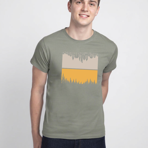 T-shirt en toile imprimé tendance à col rond pour homme avec motif graphique élégant, 100 % coton, respirant, coupe décontractée - Product Image 1