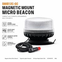 Mini balise lumineuse LED ambre portable, base en aluminium, avertissement d'urgence, accessoire de voiture magnétique rotatif