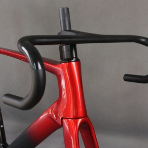 Full Carbon Fiber T1000 Black Red <b>Paint</b> Desgin Disc Road Bike <b>Frame</b> TT-X38 Tire 700X32C - Product Image 2