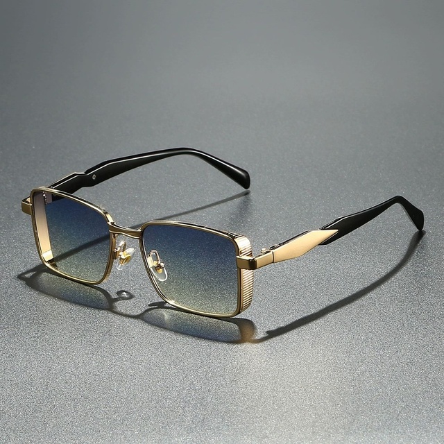 2025 Custom Logo High Quality UV400 Rimless Sunglasses Steam Punk Double Bridge Design Unisex Vintage Metal Outdoor Red Blue