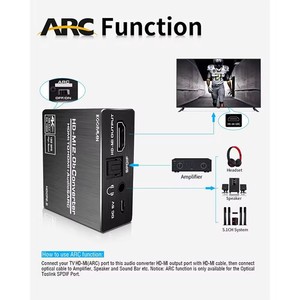 ตัวแยกสัญญาณเสียง4K 60Hz HD 2.0 5.1 Arc Mi ตัวแยกสัญญาณเสียง <span class=keywords><strong>HDCP</strong></span> <span class=keywords><strong>2.2</strong></span> HDR10ตัวแปลงเสียง4K Mi ไปเป็นออปติคอล Toslink SPDIF - Product Image 3