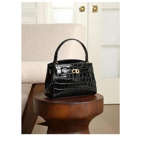 Productos al por Mayor, Bolsos de Mano de Cuero Genuino con Patrón de Cocodrilo de Alta Calidad para Mujer, Bolsos de Mano Elegantes y a la Moda - Product Image 3