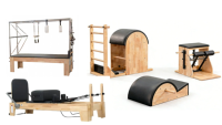 Peralatan Studio Multifungsi Pilates Reformer Profesional Full Rail dengan Half Tower untuk Home Gym