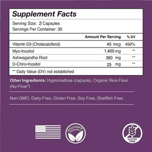 แคปซูล D3สำหรับผู้หญิง Myo-<span class=keywords><strong>Inositol</strong></span> & D-chiro <span class=keywords><strong>Inositol</strong></span> - Product Image 6