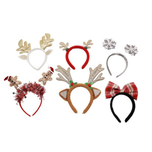 Accessori per Capelli Decorativi Natalizi, Cerchietto in Feltro Resistente <span class=keywords><strong>con</strong></span> <span class=keywords><strong>Corna</strong></span> di <span class=keywords><strong>Cervo</strong></span> e Renne per Compleanno - Product Image 1