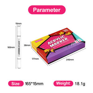 Doppelspitzen-Acrylmarker 30 Farben Pinselspitze Permanent-Farbmarker Kunst Spezial-Zeichenstift Graffiti-Stift Acryl-Pinselmarker - Product Image 5