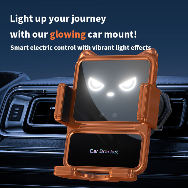New Arrival 2026 Electric Innovations Infrared Sensing 15W Flexible Car Wireless Charging Air Vent Mount Bracket for iPhone 17