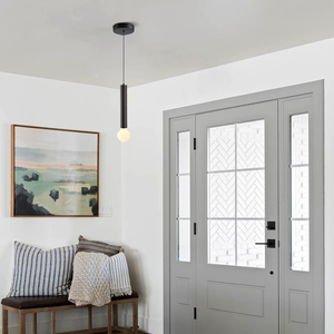 Luces colgantes minimalistas Lámpara colgante de aluminio moderna LED Negro moderno para baño de dormitorio - Product Image 4