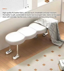 Taburete para poner zapatos de Internet Celebrity Ant, de lujo ligero, con asiento tapizado de alta gama, banco largo, taburete para probador - Product Image 3