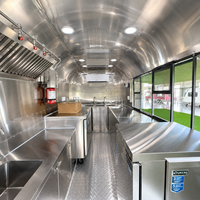 Remorque de restauration rapide avec grande fenêtre de service, chariot à café et barbecue, camion de cuisine entièrement équipé, personnalisé pour les États-Unis et l'Europe