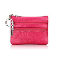 Livraison gratuite Porte-monnaie en cuir de vachette véritable Exquisite Zipper Wallet Cute Cartoon Design Small Pouch for Daily Use