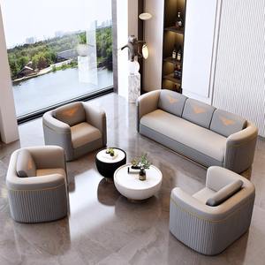 Ensemble de canapés de bureau modernes, éponge haute densité, fabrication soignée, motifs artistiques, mobilier de réception - Product Image 2