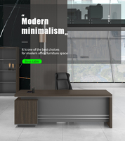 Ensemble de bureau moderne en forme de L avec armoire à dossiers, plateau en MDF, bureau de direction pour PDG, directeur, ordinateur
