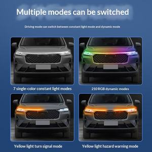 Luces LED Dinámicas para Automóvil, Luces de Circulación Diurna con Cambio de Color, Función de Dirección, Tira de Luz Súper Brillante para el Capó del Motor - Product Image 4