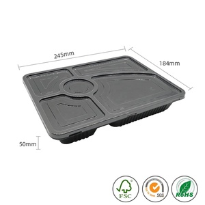 Stackable Meal Prep Containers Rectangle 3 Compartment To Go Food Bento Box Thermal Plastic Disposable Food Container