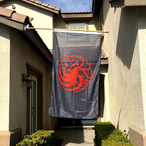 Tissu d'impression en polyester personnalisé double face Drapeaux <span class=keywords><strong>de</strong></span> football <span class=keywords><strong>pirate</strong></span> personnalisés en couleur avec œillets - Product Image 3