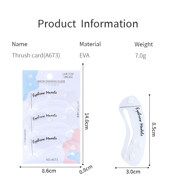Manufacturer Price 3pcs/set Eyebrow Stencils Kit Reusable Eyebrow Template Custom Logo Simple Eyebrow Stamp Shaping Kit A673