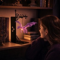 Lampe de bureau LED Dragon Flottant, Décoration Fantaisie pour Niche de Lecture, Design Suspendu pour Veilleuse de Lecture, Lumière Chaude