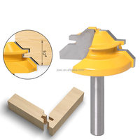 WEIX 45 Fresa de inglete de carburo de tungsteno con vástago de 1/4 de pulgada para tallado de madera, personalizable OEM/ODM, para fresado de uniones, 1 unidad