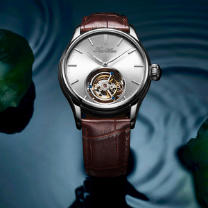 Envío Directo de Reloj Mecánico Hangzhou Original con Correa de Cuero y Tourbillon Real, Resistente al Agua 5BAR, para Hombre - Product Image 4